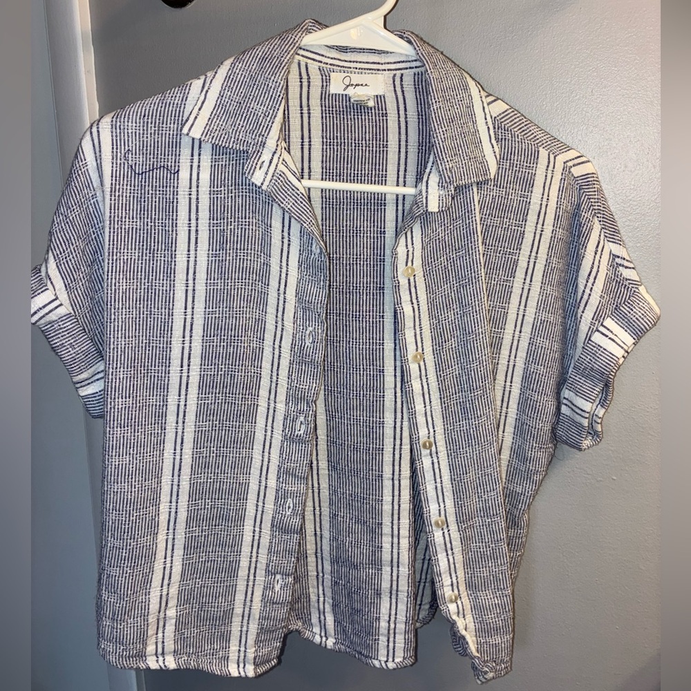 Blue and White Striped Shirt